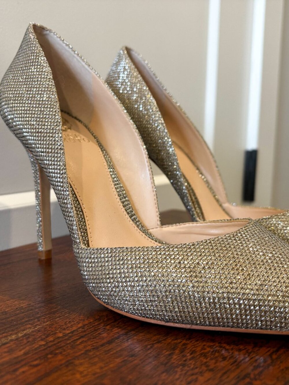 Vince Camuto Silver Sparkle Heels